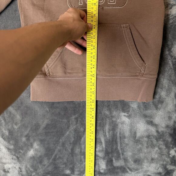 Vintage Y2K Abercrombie & Fitch Kids Large Brown Pullover Long Sleeve Hoodie - Picture 2 of 6